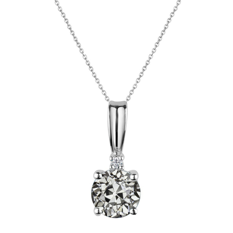 Confectionné main Diamant Collier Pendentif 2 carats – vue principale