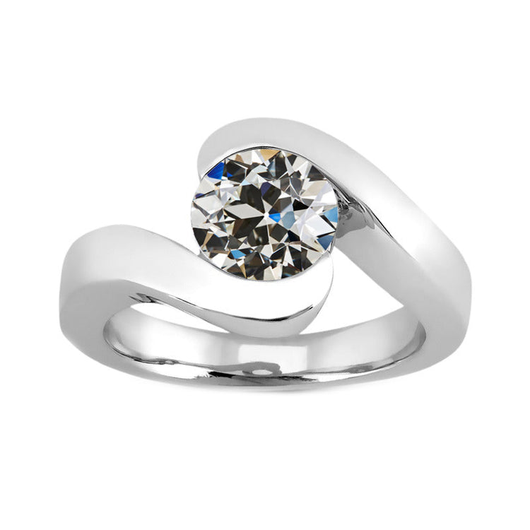 Solitaire de Fiançailles Or Blanc 14 Carats avec Brillant – vue principale