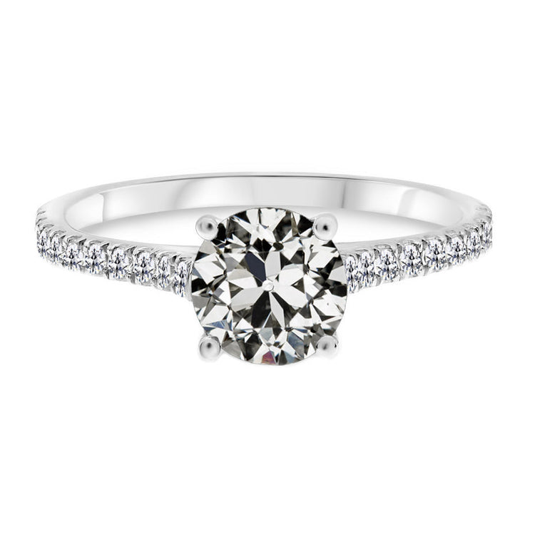 Sur mesure Bague Solitaire avec Accents 2 carats – vue principale