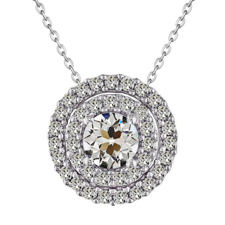 Coussin Antique Diamant Fin bague en Or Blanc 14 Carats – vue principale