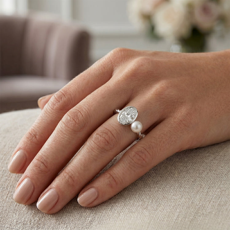 Or Blanc 14 Carats Diamant Fin Bague Mono-Pierre – 1,50-carats