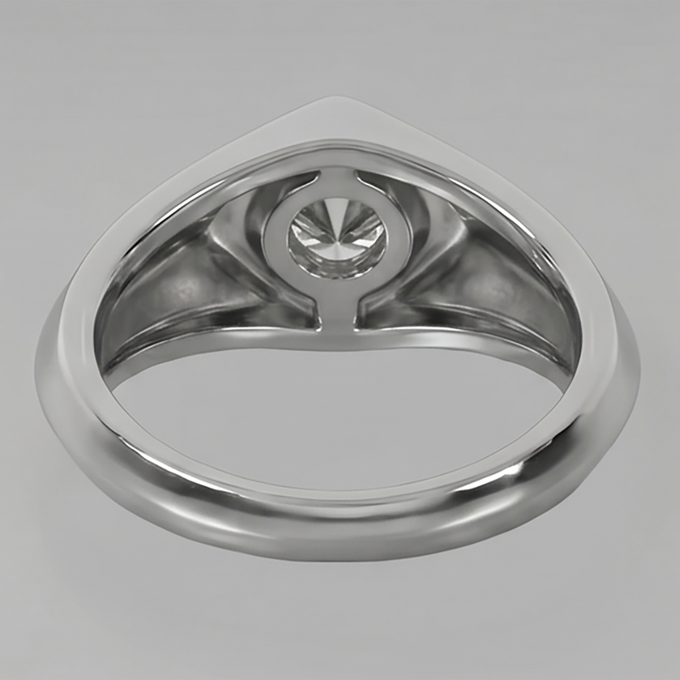 Or Blanc Hommes Bague Véritable Diamant