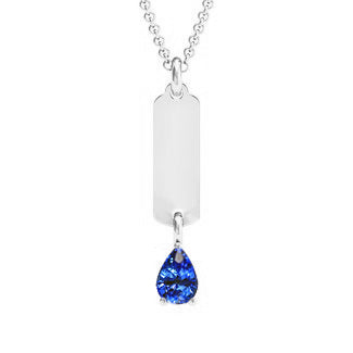 Or Blanc Saphir Hommes Pendentif Chien Balise 55 cm Chaîne