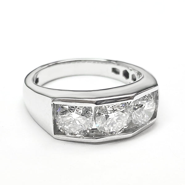 Or Bague Hommes Diamant Coupe Ronde Cultivée En Laboratoire Bijoux Pour Hommes 10K