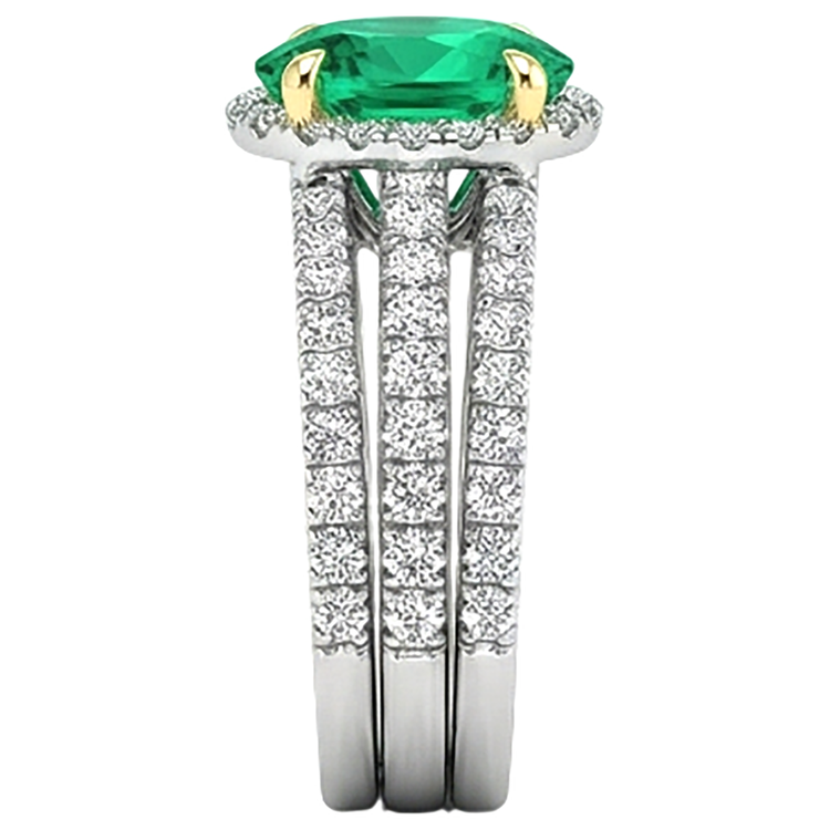 Intemporel Émeraude Bague avec Gemme 2,50 carats – vue de dessus