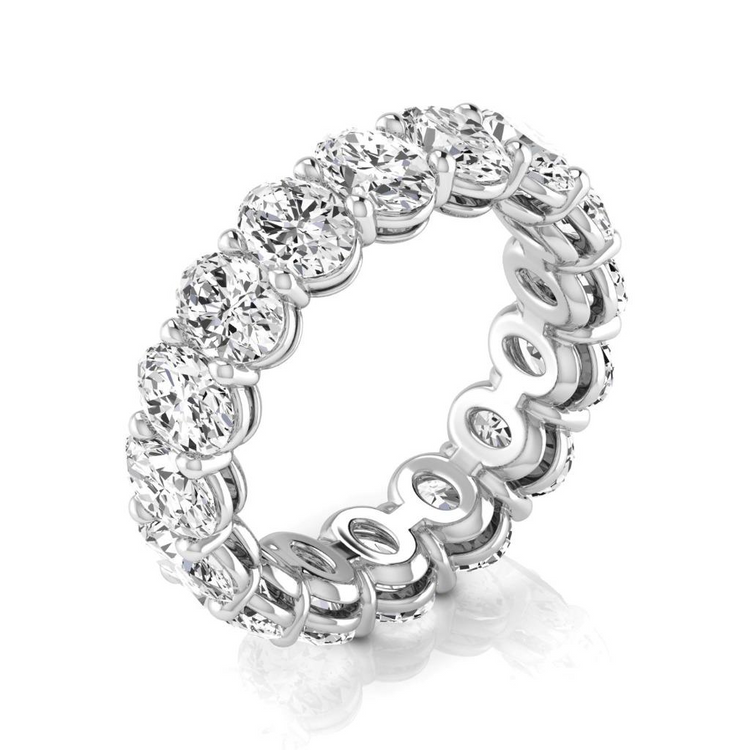 Eternity Band Or 14K Blanc avec Diamant Fin – vue de côté