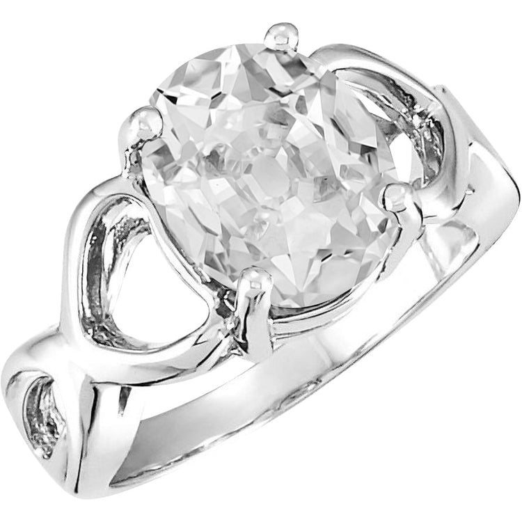 Diamant Taille Old Mine Solitaire de Fiançailles en Or Blanc 14 Carats – vue principale