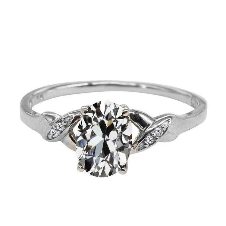 Bague de Demande Or Blanc 14 Carats avec Diamant Fin – vue principale