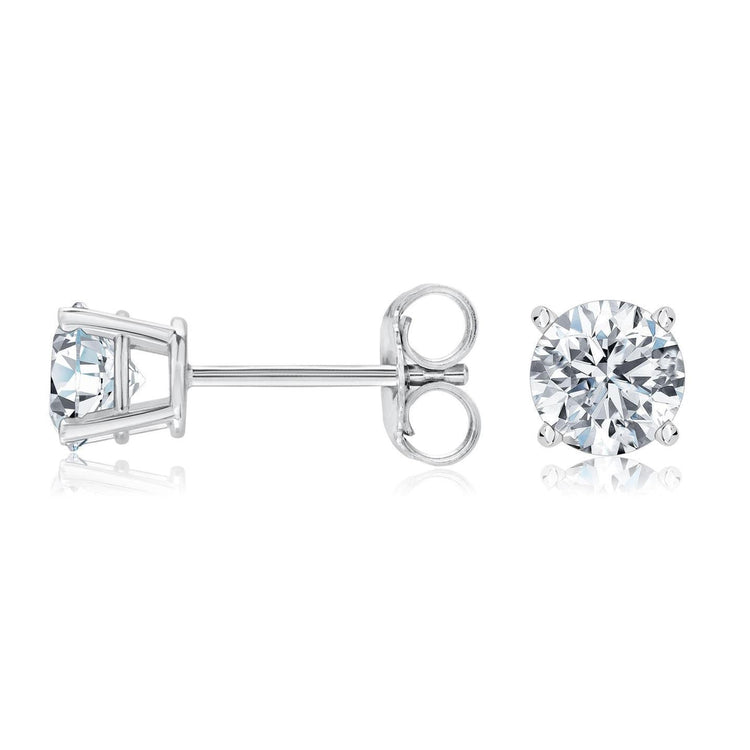 Paire De Boucles D'Oreilles Réel Diamant Femme 1.5 Carats Or Blanc 14K