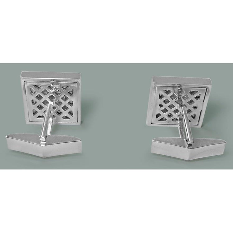 Paire de boutons de manchette pour hommes en or blanc 14K 3.50 carats de boutons de manchette en Réel diamants