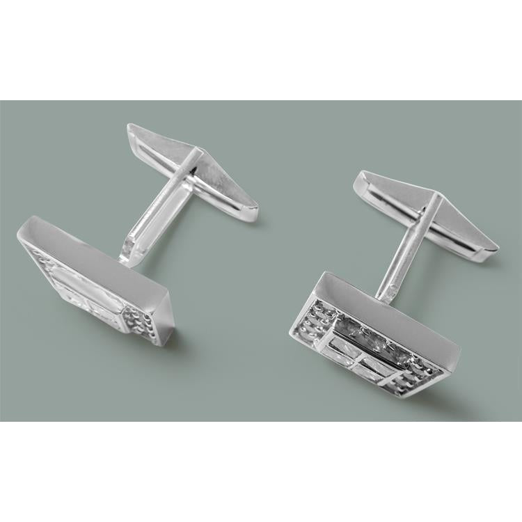 Paire de boutons de manchette pour hommes en or blanc 14K 3.50 carats de boutons de manchette en Réel diamants