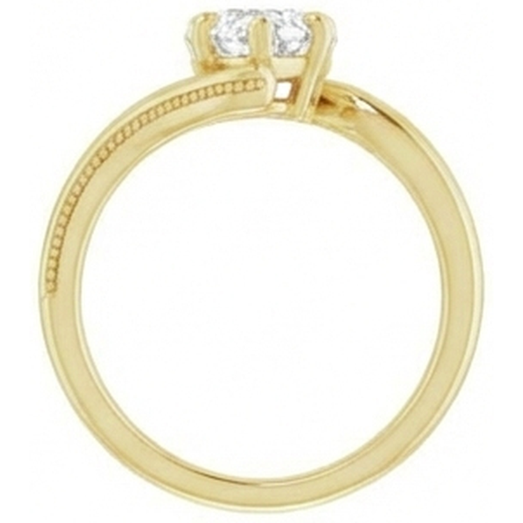 Premium Diamant Bague Mono-Pierre 2 carats – vue de dessus