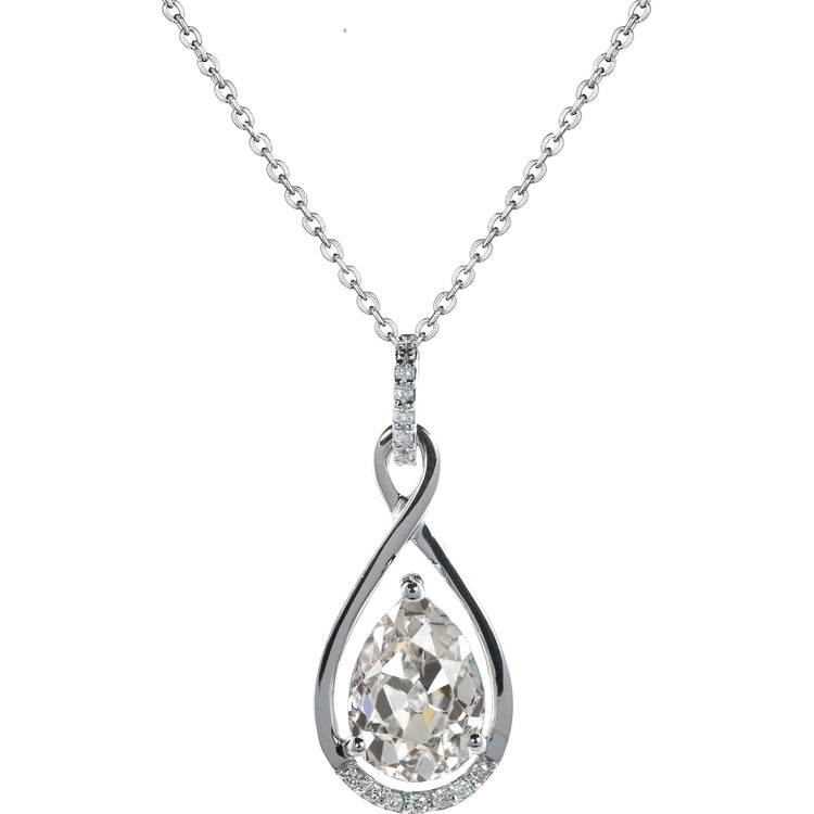 Collier Pendentif Or Blanc 14 Carats avec Brillant – vue principale