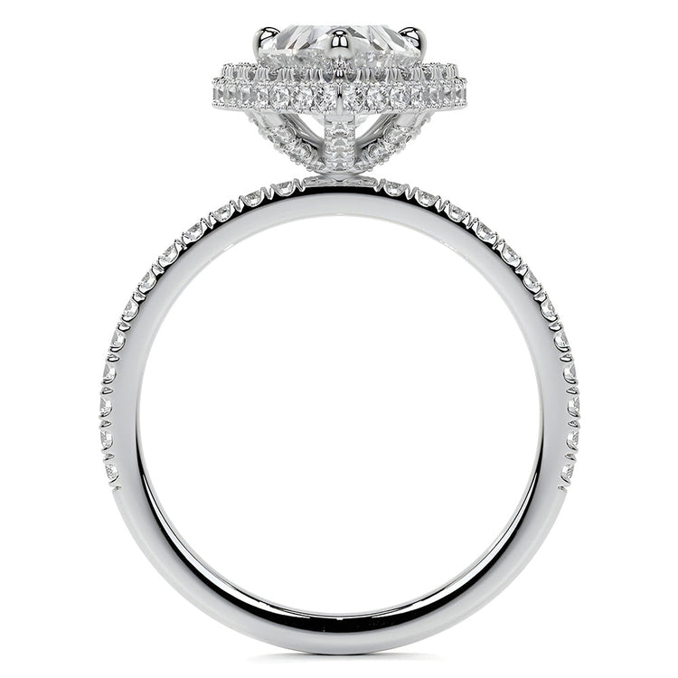 Diamant Bague Halo – vue de profil