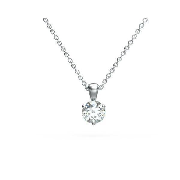 Pendentif Collier En Véritable Diamant Solitaire De 0,50 Carats De Taille Ronde