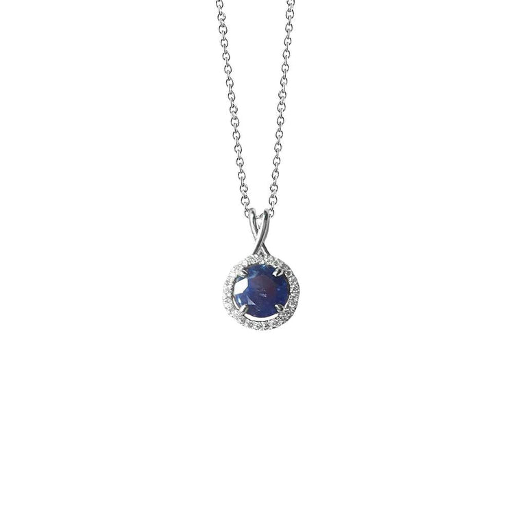 Pendentif Collier Femme Diamant Saphir Sri Lanka Rond 2.20 Ct. - HarryChadEnt.FR