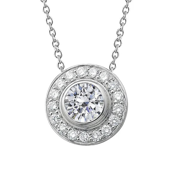 Pendentif De Collier De Réel Diamants De Taille Brillant Etincelant De 2.75 Carats WG 14K
