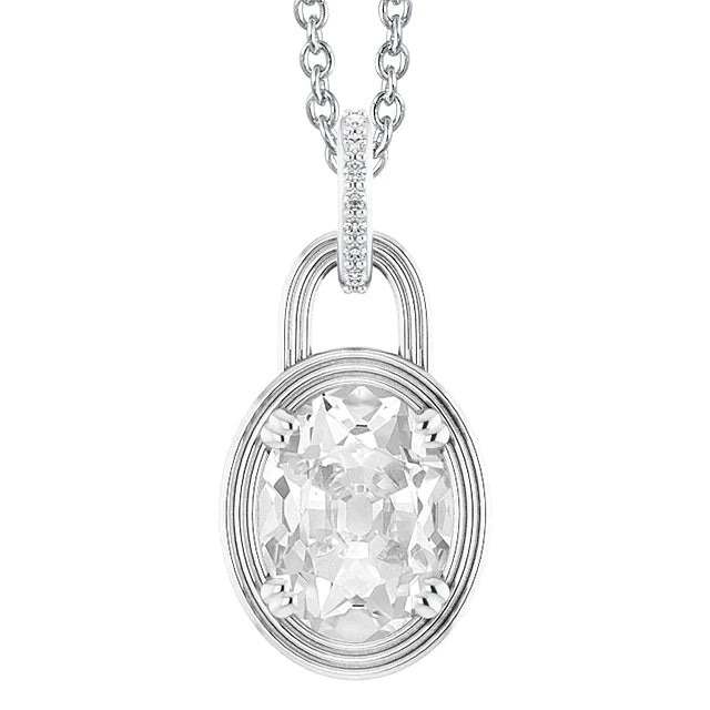 Pendentif De Style Serrure En Naturel Diamant De 4 Carats