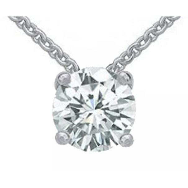 Pendentif Diamant Or Blanc 1.25 Ct. Collier De Réel Diamants