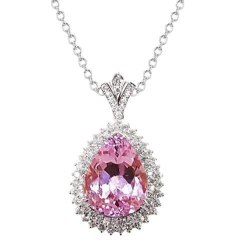 Pendentif En Forme De Poire Avec Pierres Précieuses Kunzite