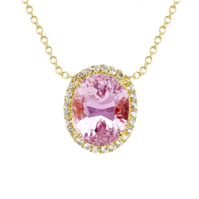 Pendentif Kunzite Rose Or Jaune