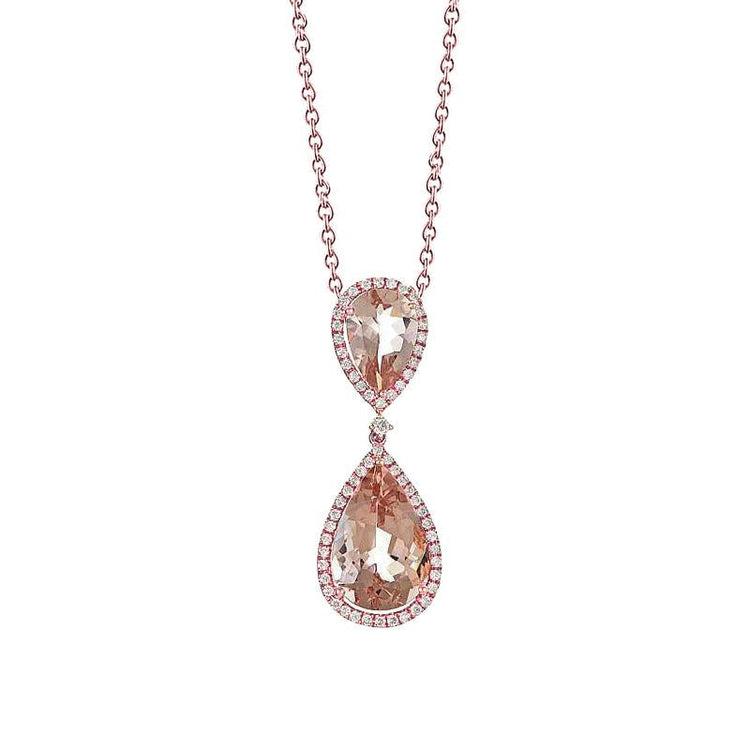 Pendentif Morganite 7.85 carats avec or rose 14K