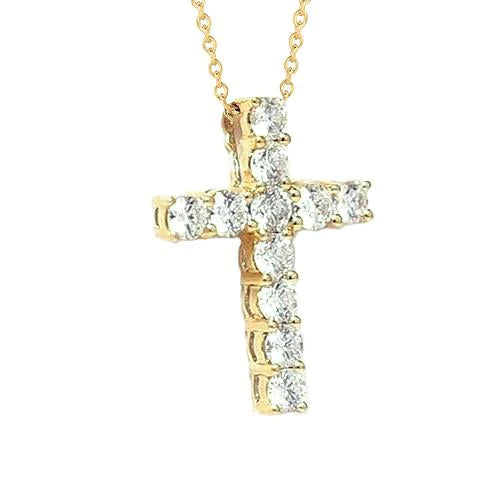 Pendentif Naturel Diamant Rond Griffe 3.50 Carats 14K Bijoux