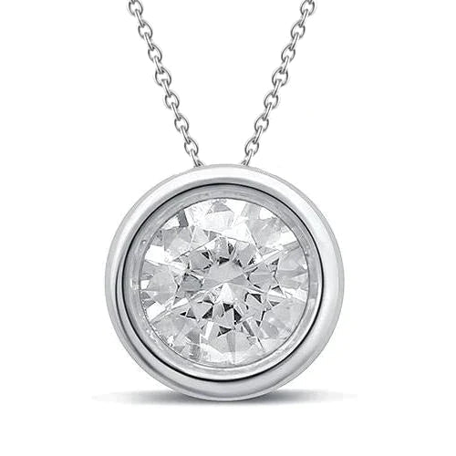 Pendentif Or 8 Carats Grand Véritable Diamant