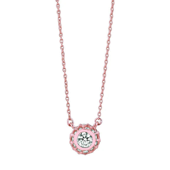 Pendentif Réel Diamant 1 Carat Or Blanc 14K