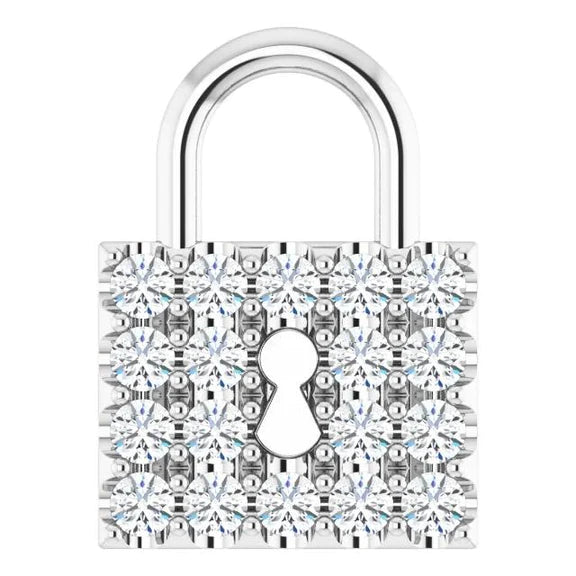 Pendentif Serrure Authentique Diamant F Vs1 Bijoux