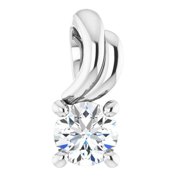 Pendentif Solitaire Naturel Diamant 2.50 Carats Or 14K