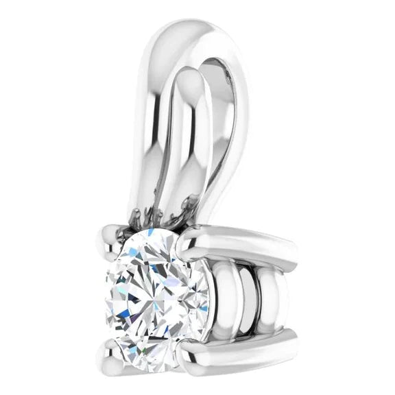 Pendentif Solitaire Naturel Diamant 2.50 Carats Blanc 14K