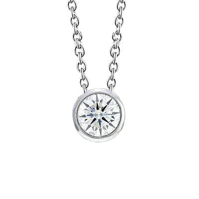 Pendentif en or blanc avec Naturel diamants taille brillant sertis clos 2 ct
