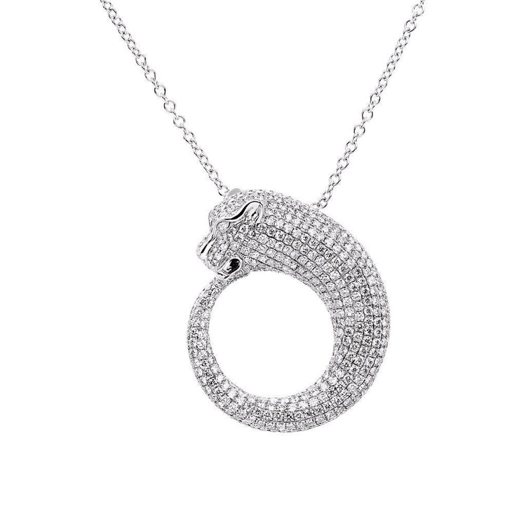 Petit Collier Pendentif Rond Naturel Diamants Taille Brillant 6 Ct Or Blanc