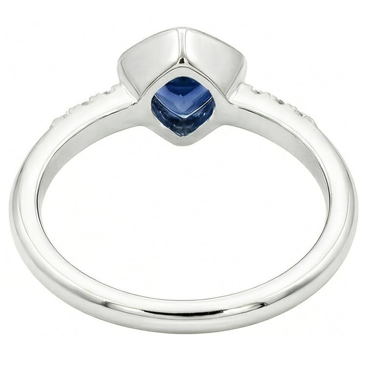 naturel round saphir 0.75carats bague vue de profil