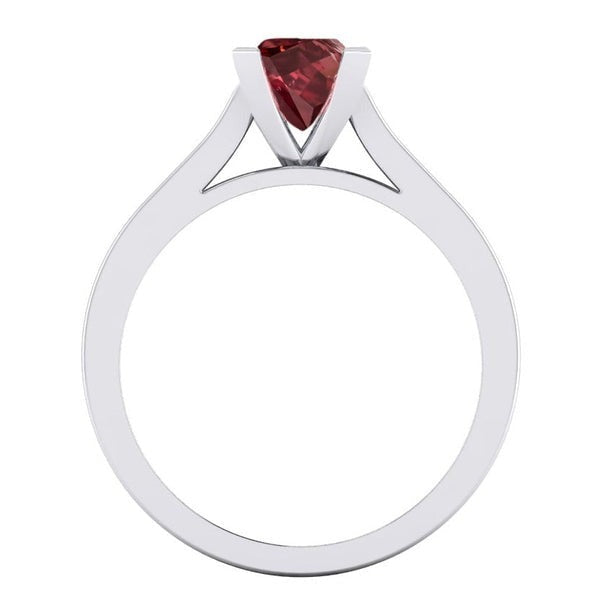 Princesse Rouge Rubis Bague Or Blanc