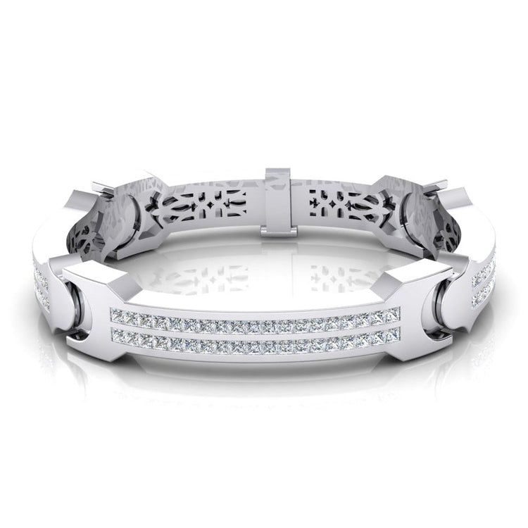 Princesse Véritable Diamant Grand Bracelet Homme Or Lourd 6 mm Épaisseur 16 Carats