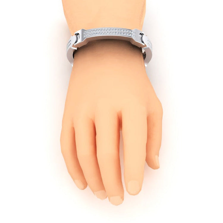 Princesse Véritable Diamant Grand Bracelet Homme Or Lourd 6 mm Épaisseur 16 Carats