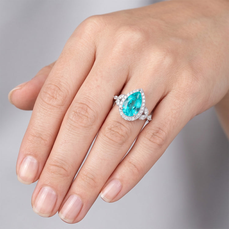 Pureté VVS Bague avec Gemme – Tourmaline Paraiba 2,25 carats Or