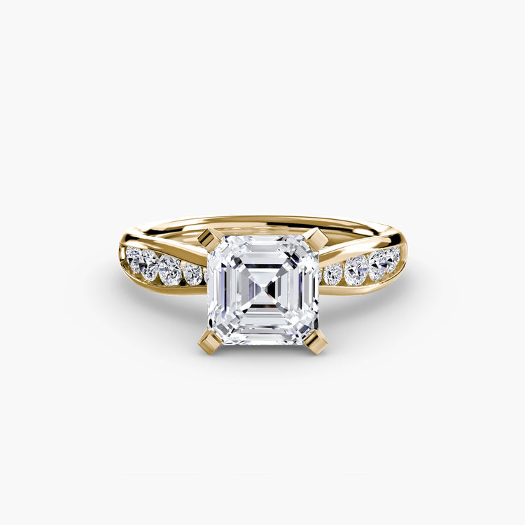 Taille Ronde Pierre Précieuse bague en Gold – gros plan