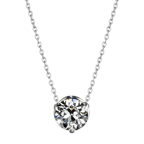 Brillant Collier Pendentif 1 carats Or Blanc 14 Carats – vue principale