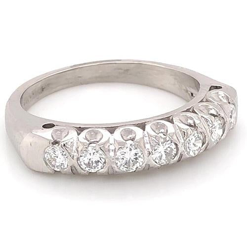 Réel Bague Anniversaire Diamant 1,40 Carat F Vs1 Or Blanc Bijoux Nouveau