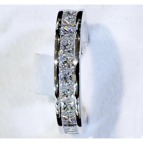 Réel Bague Anniversaire Diamant 4.60 Carats Taille Princesse Or Blanc 14K