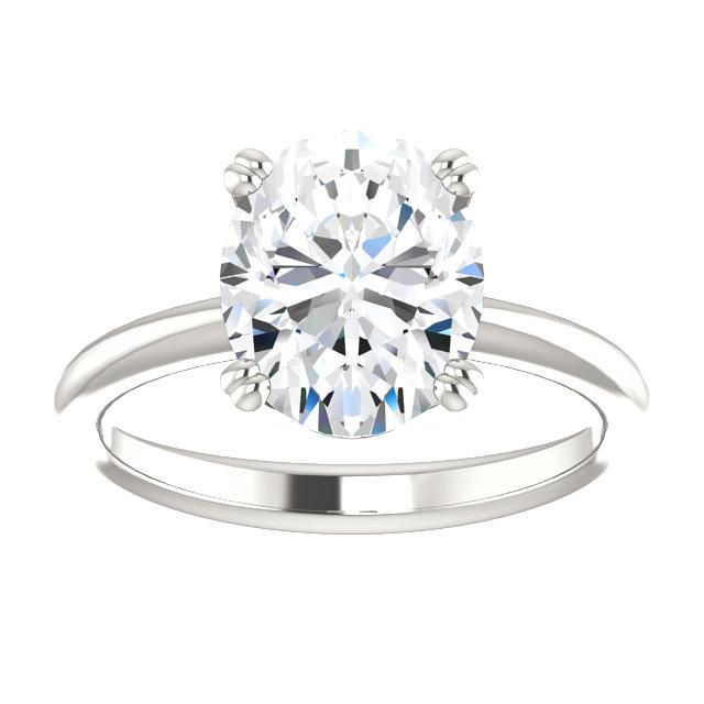 Réel Bague De Fiançailles Solitaire 4 Carats Serti Griffes Ovales Ou Blanc 14K