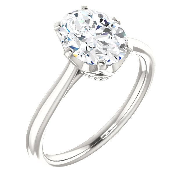 Réel Bague De Fiançailles Solitaire Ovale 5 Carats Bijoux À Tige Conique