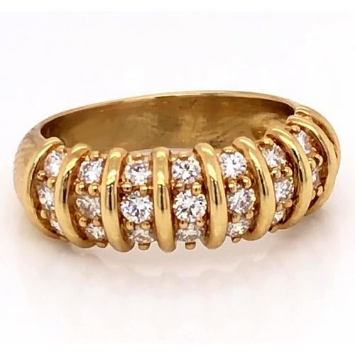 Réel Bague Diamant 2 Carats Style Vintage Diamant Or Jaune Femme Bijoux