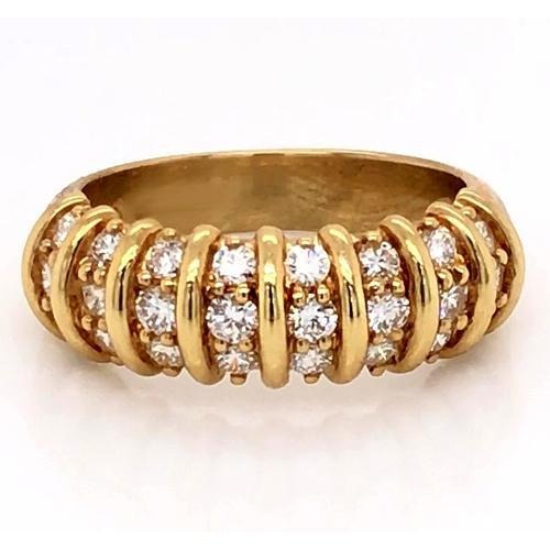 Réel Bague Diamant 2 Carats Style Vintage Diamant Or Jaune Femme Bijoux