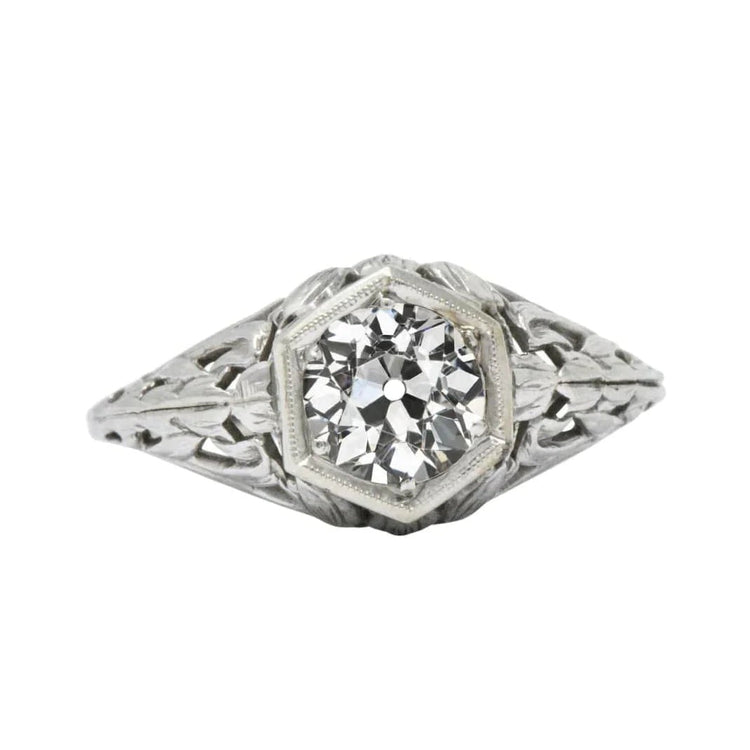 Réel Bague Diamant Or Européen Vieil 2.5 Carats
