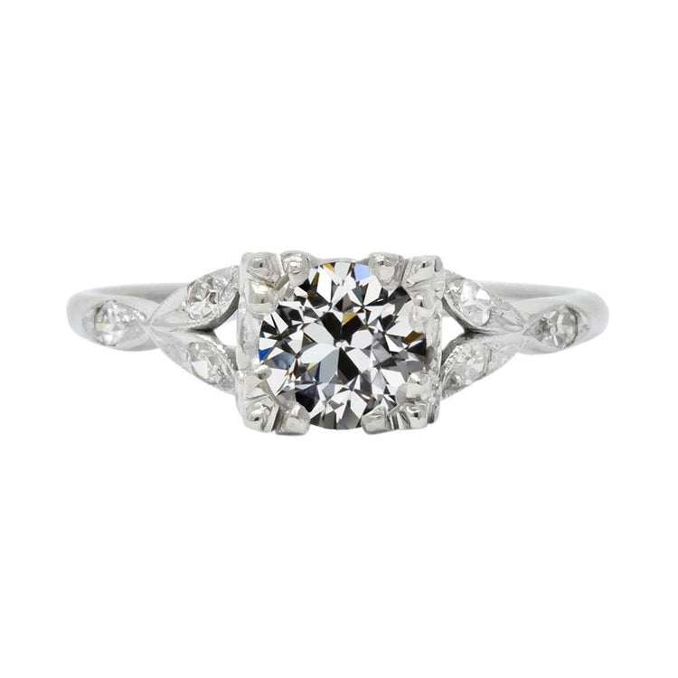 Réel Bague Diamant Rond Vieux mineur Triple Griffe Split Tige 3.25 Carats