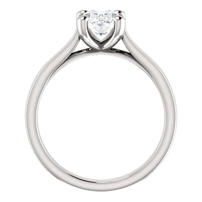 Réel Bague Diamant Solitaire Ovale Serti Cathédrale 3.50 Carats Bijoux Nouveau